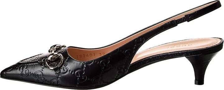 Gucci Horsebit Leather Slingback Pump - Image 2