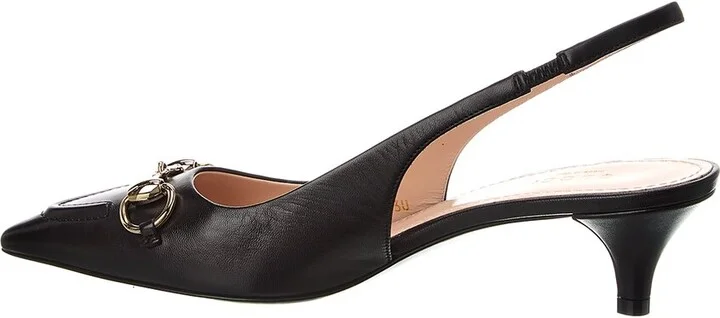 Gucci Horsebit Leather Slingback Pump - Image 2