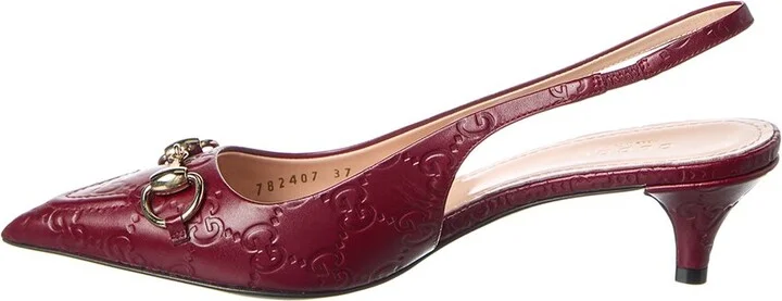 Gucci Horsebit Leather Slingback Pump - Image 2