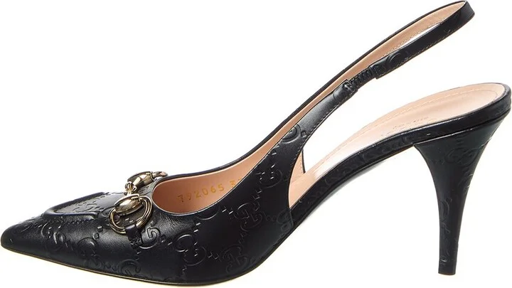 Gucci Horsebit Leather Slingback Pump - Image 2