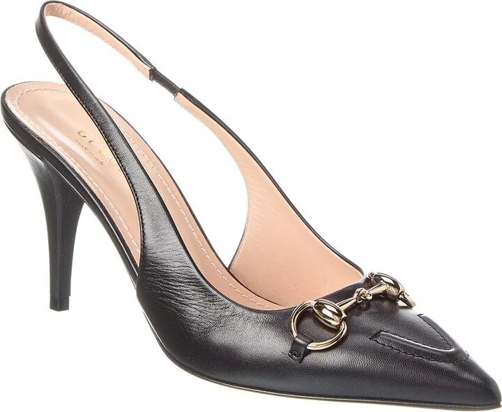 Gucci Horsebit Leather Slingback Pump