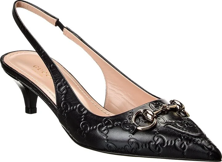 Gucci Horsebit Leather Slingback Pump