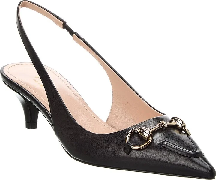 Gucci Horsebit Leather Slingback Pump
