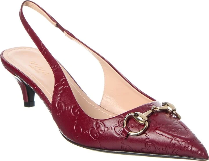Gucci Horsebit Leather Slingback Pump