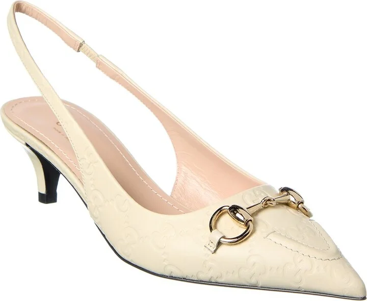 Gucci Horsebit Leather Slingback Pump