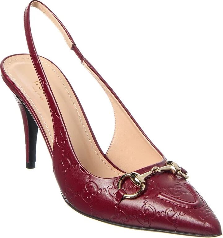 Gucci Horsebit Leather Slingback Pump
