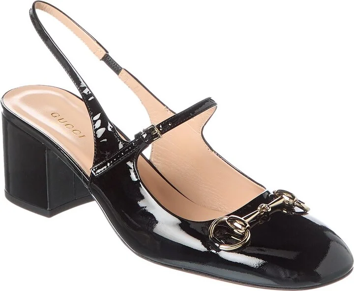 Gucci Horsebit Patent Slingback Pump