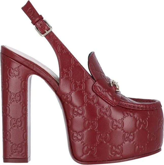 Gucci Horsebit Platform Slingback Pumps