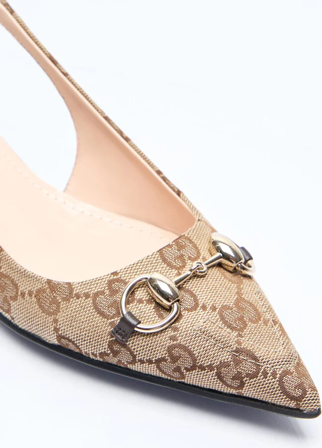Gucci Horsebit Slingback Ballerina Flats - Woman Flats Beige Eu - 38 - Image 2