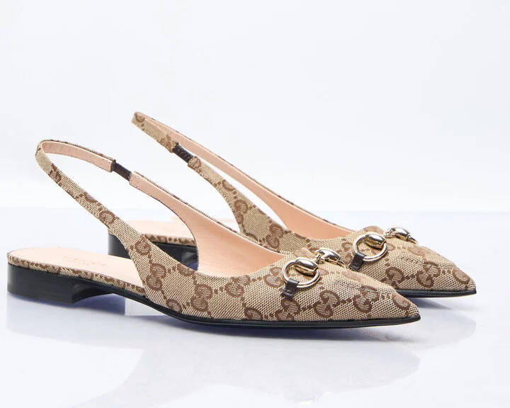 Gucci Horsebit Slingback Ballerina Flats - Woman Flats Beige Eu - 38 - Image 3