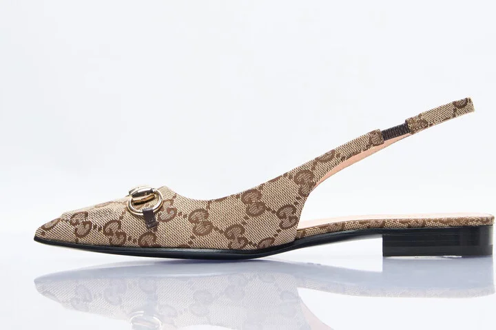 Gucci Horsebit Slingback Ballerina Flats - Woman Flats Beige Eu - 38 - Image 4