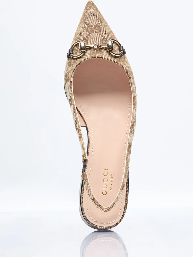 Gucci Horsebit Slingback Ballerina Flats - Woman Flats Beige Eu - 38 - Image 7
