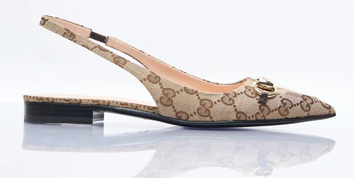 Gucci Horsebit Slingback Ballerina Flats - Woman Flats Beige Eu - 38