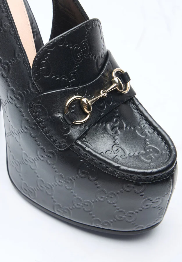 Gucci Horsebit Slingback Platforms - Woman Heels Black Eu - 39 - Image 2