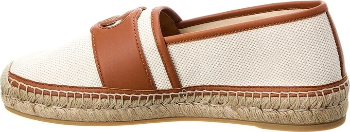 Gucci Interlocking G Canvas & Leather Espadrille - Image 2