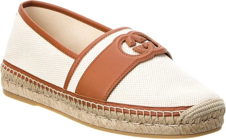 Gucci Interlocking G Canvas & Leather Espadrille