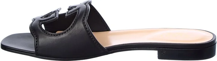 Gucci Interlocking G Cutout Leather Sandal - Image 2
