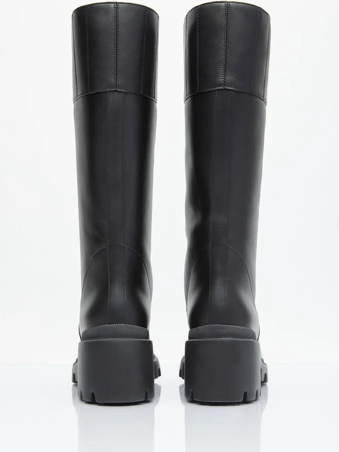 Gucci Interlocking G High Leather Boots - Woman Boots Black Eu - 40 - Image 5