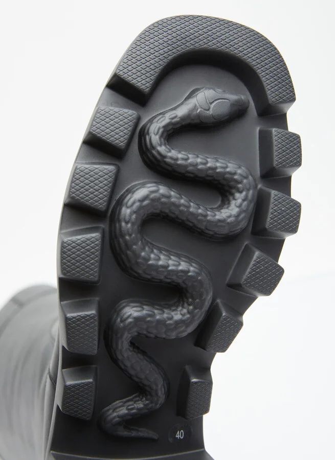 Gucci Interlocking G High Leather Boots - Woman Boots Black Eu - 40 - Image 6