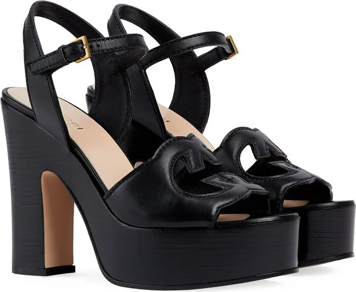 Gucci Interlocking G Leather Platform Sandal