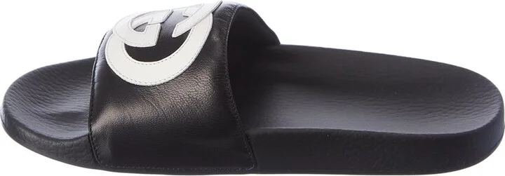 Gucci Interlocking G Leather Slide - Image 2