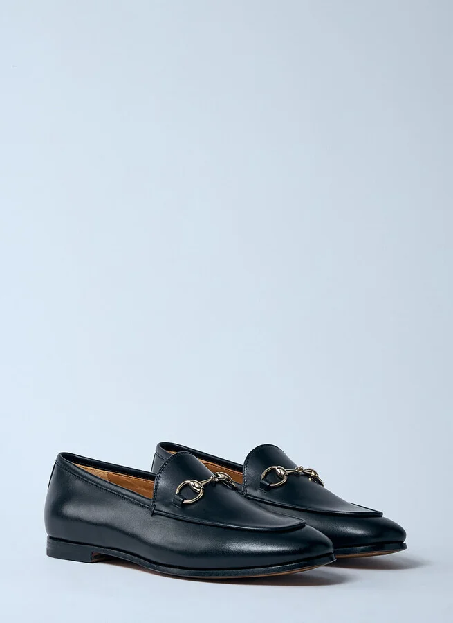 Gucci Jordaan Leather Loafers - Woman Loafers Black Eu - 40 - Image 2