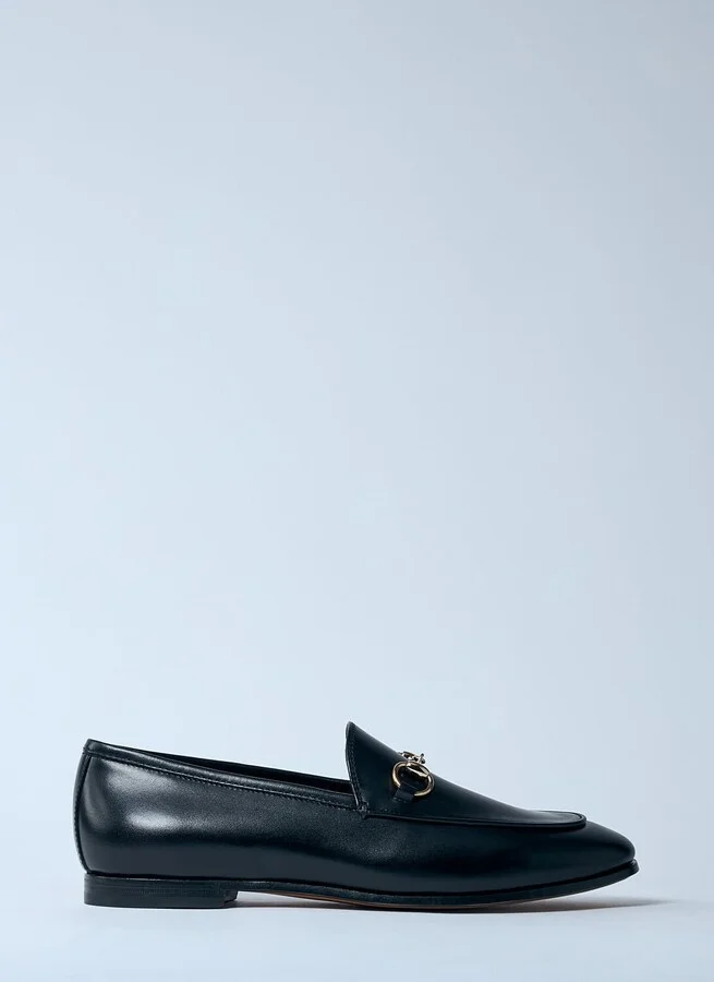 Gucci Jordaan Leather Loafers - Woman Loafers Black Eu - 40