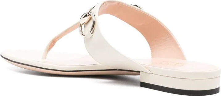 Gucci Lady Horsebit Leather Thong Sandals - Image 2