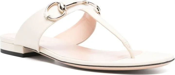 Gucci Lady Horsebit Leather Thong Sandals - Image 3