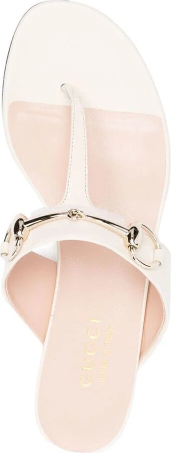 Gucci Lady Horsebit Leather Thong Sandals - Image 4