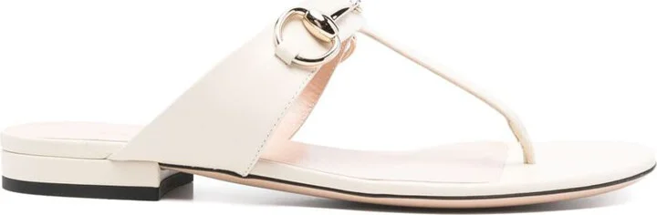 Gucci Lady Horsebit Leather Thong Sandals