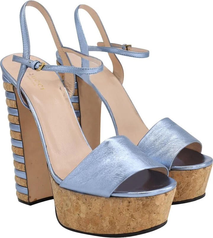 Gucci Leather Ankle Strap Platform Sandal (Authentic Pre-Loved)