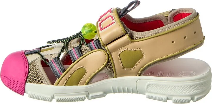 Gucci Leather & Mesh Sandal - Image 2