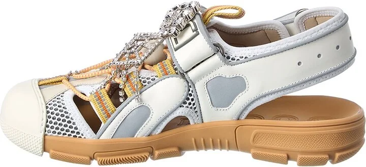 Gucci Leather & Mesh Sandal - Image 2