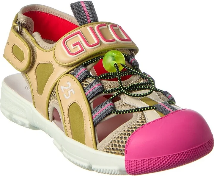 Gucci Leather & Mesh Sandal