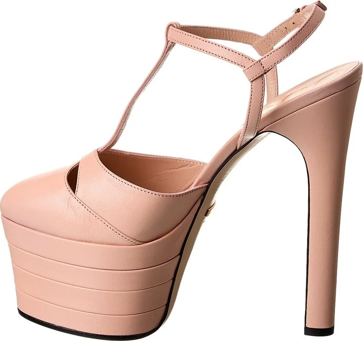 Gucci Leather Platform Pump - Image 2
