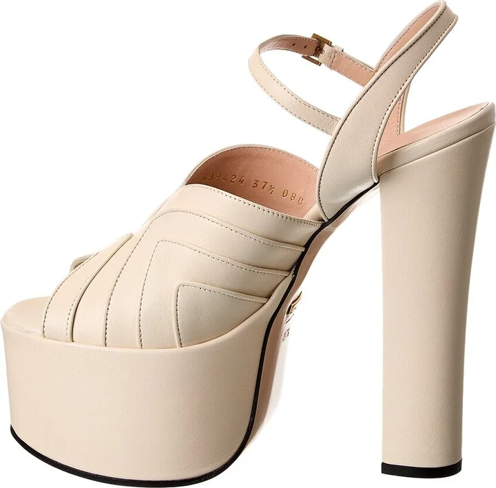 Gucci Leather Platform Sandal - Image 2