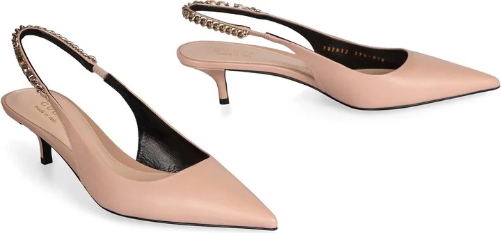 Gucci Leather Slingback Pumps - Image 3