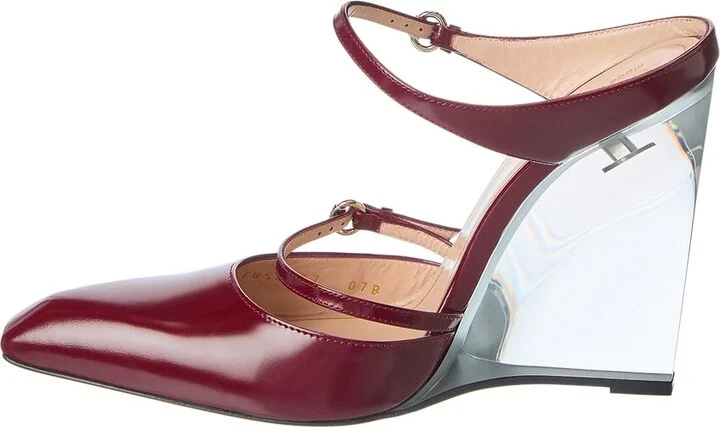 Gucci Leather Wedge Mule - Image 2