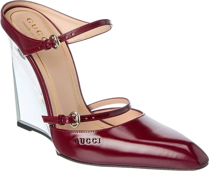 Gucci Leather Wedge Mule