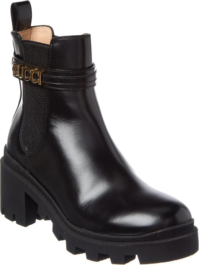 Gucci Logo Leather Boot