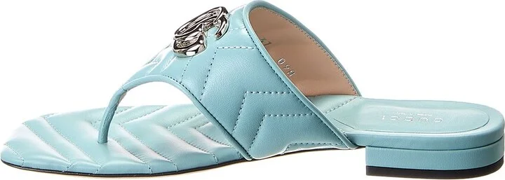 Gucci Logo Leather Sandal - Image 2