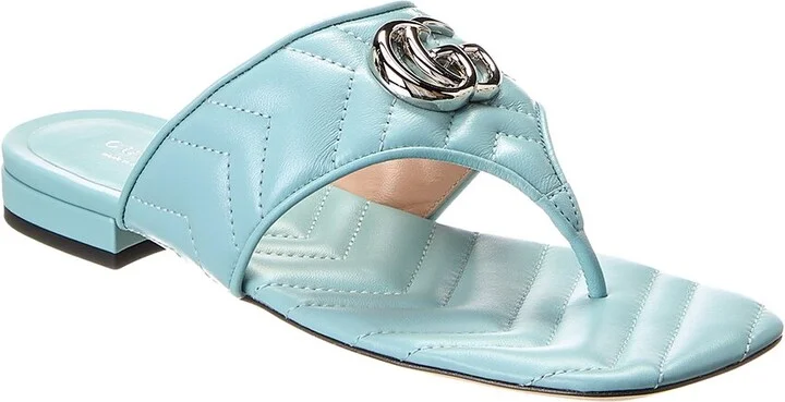 Gucci Logo Leather Sandal