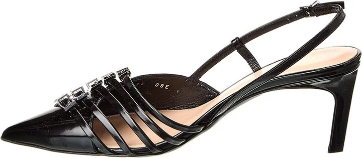Gucci Logo Leather Slingback Pump - Image 2