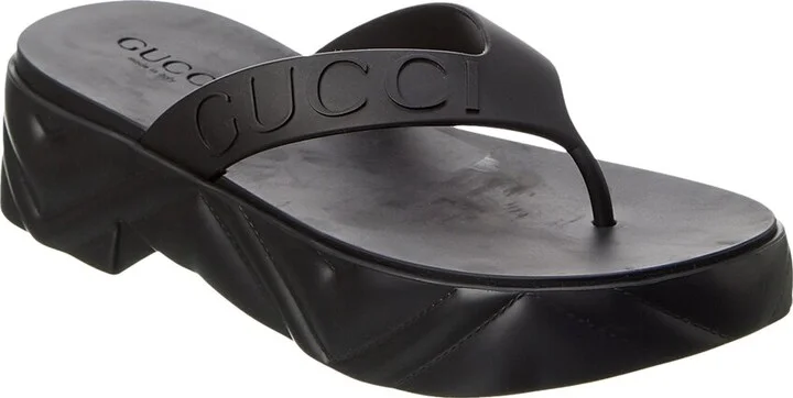 Gucci Logo Rubber Platform Sandal