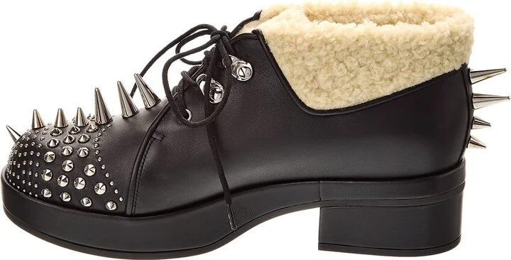 Gucci Logo Spike Leather Bootie - Image 2