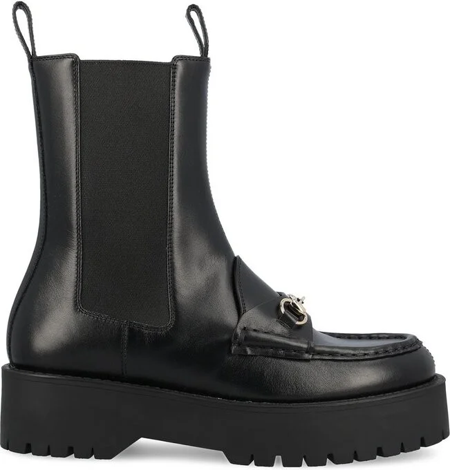 Gucci Lug Sole Horsebit Boots