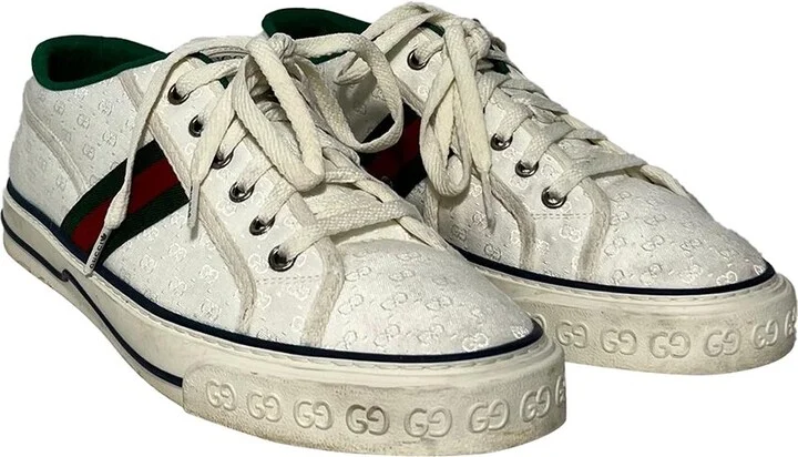 Gucci Men's Canvas Tennis 1977 GG Low-Top Sneaker (Authentic Pre-Loved)