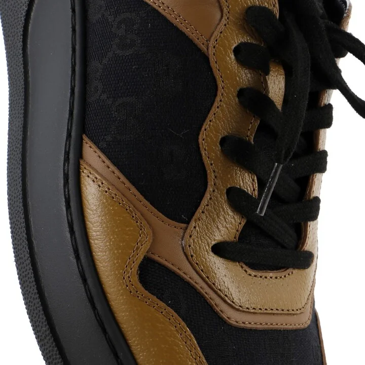 GUCCI Men's Chunky Low-Top Sneakers GG Canvas with Leather - Image 5