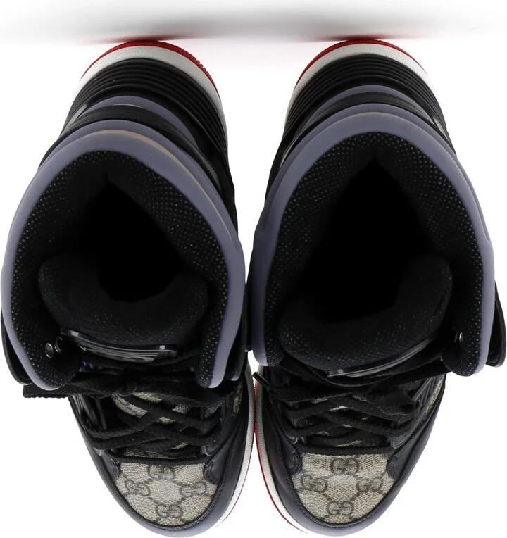 GUCCI Men's Gucci Basket High-Top Sneakers GG Coated Canvas and Demetra - Image 2